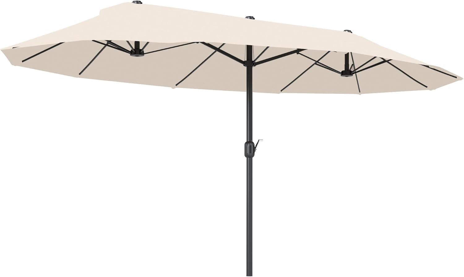 Parasol Doble Outsunny 4,55x2,65x2,38 m con Protección UV y Manivela para Jardín y Terraza, Beige