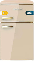 Mini Frigorífico Retro Cecotec 86L Bolero CoolMarket 2D Origin, Clase E, 2 Puertas, Beige
