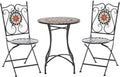 Conjunto de Jardín Outsunny: 2 Sillas Plegables y Mesa de Mosaico