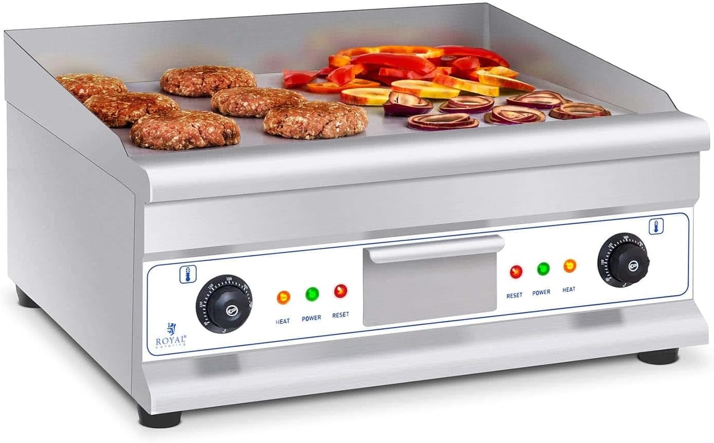 Plancha Eléctrica Profesional 60 cm 2 Zonas Calor 6400W