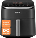 Freidora de Aire Cosori Turbo Blaze 6L, 9 Funciones en 1, Cocina Rápida y Silenciosa, Rango de Temperatura de 30°C a 230°C, Temporizador Ajustable 1min-24H, Recetario y Apta para Lavavajillas