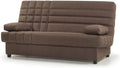 Sofá Cama 3 Plazas con Arcón, Modelo Romeo, Marrón Chocolate, Clic-Clac, 2 Cojines