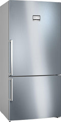 Refrigerador combinado Bosch Serie 6, 186x86 cm, acero inoxidable, instalación libre, antihuellas