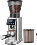 Molinillo de Café Eléctrico AMZCHEF con Ajustes de Molienda, Sistema Antiestático y Pantalla LCD