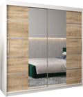 Armario de Dormitorio Verona 200x200x62 cm con Espejo y Almacenamiento Moderno