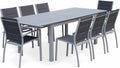 Conjunto de Jardín Extensible Aluminio 8 Sillas Gris 244x100x75 cm