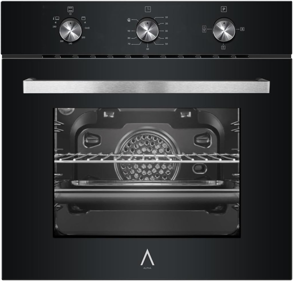 Horno de Gas NEPTUNO ELITE Cristal Negro con Encendido Automático