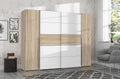 Armario Ropero con Puertas Correderas, Blanco, 270x210x61 cm