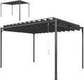 Pérgola de Jardín 3x4 m con Techo Ajustable, Estructura Metálica Gris UPF50+ para Terraza
