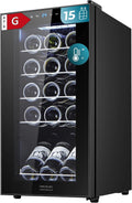 Enfriador de Vino Cecotec Bolero Grandsommelier 1550, Capacidad para 15 Botellas, Compresor Silencioso