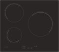 Placa Vitrocerámica Candy Timeless, 3 Zonas de Cocción, 60 cm, Control Central, Seguridad Infantil, Indicador de Calor, Alerta de Sobrecalentamiento, Color Negro